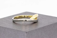 Bicolor 585 Goldring mit Diamant - 17,9 mm