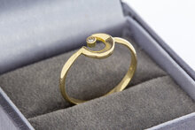 585 Halbmondring mit Diamant - 18 mm