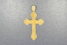 Kreuz Ketten Anh&auml;nger 14 Karat Gold &ndash; 5 cm
