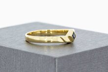Geschwungene 14 Karat Gold Saphir Ring - 16,5 mm