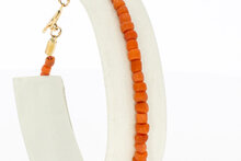Rotes Korallenarmband 14 Karat Gold