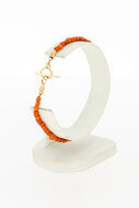 Rotes Korallenarmband 14 Karat Gold