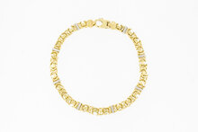 Flaches K&ouml;nigsarmband 14 Karat Gold - 22,9 cm
