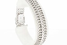 Breites Wei&szlig;gold Armband 14 Karat - 19,3