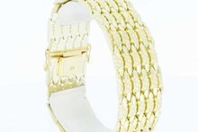 Breites 14 Karat St&auml;bchen Gold Armband - 19,8 cm
