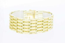 Breites 14 Karat St&auml;bchen Gold Armband - 19,8 cm