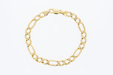 Figaro Armband Gelbgold 14 Karat - 21,9 cm