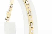 585 Barrenarmband mit Diamant - 19,7 cm