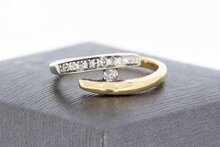 585 Gold Geschwungene Diamant Ring - 18 mm