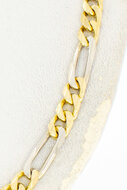 Figaro Kette 18 Karat bicolor Gold - 89,5 cm