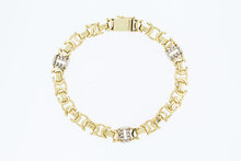 Flaches K&ouml;nigsarmband 14 Karat Gold - 23,2 cm
