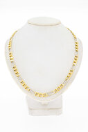 18 Karat Bicolor Gold Figaro Halskette - 46,1 cm