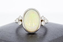 Opalring 18 Karat Gold mit Diamant - 18,5
