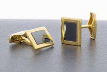 18 Karat Gold Manschettenkn&ouml;pfe mit Hematiet