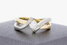 14 Karat Gold geschwungene Diamant Ring - 17,1 mm