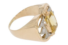 Citrin Goldring 14 Karat mit Diamant - 18,4
