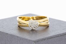 18 Karat goldene Fantasy Diamant Ring - 17 mm