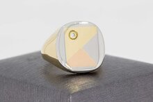 14 Karat Gold Diamant Siegelring - 18,6 mm