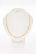 Tricolor 14 Karat Figaro Goldkette - 46,1 cm