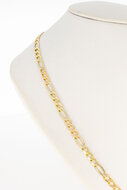 Tricolor 14 Karat Figaro Goldkette - 46,1 cm