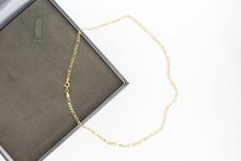 Tricolor 14 Karat Figaro Goldkette - 46,1 cm