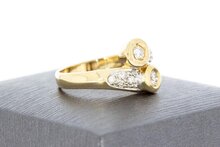 14 Karat geschwungene Gold Diamant Ring - 17,9