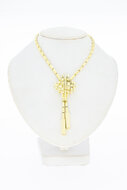 14 Karat St&auml;bchen Damen Goldkette - 43,5 cm