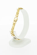Flaches K&ouml;nigsarmband 14 Karat Gold - 21,4 cm