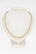 14 Karat Bicolor Kordel Goldkette - 47 cm