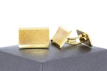 Rechteckige Gold Manschettenkn&ouml;pfe 14 Karat
