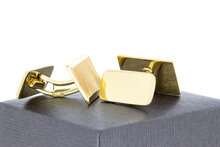 Rechteckige Gold Manschettenkn&ouml;pfe 14 Karat