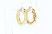 14 Karat profilierte Gold Kreolen - 24 mm
