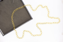 Offene Panzer Kette 18 Karat Gold - 80,5 cm
