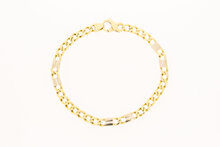 Bicolor 14 Karat Panzer Armband - 21 cm
