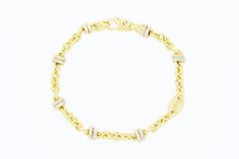 Bicolor Anker Armband 18 Karat Gold - 19,1 cm