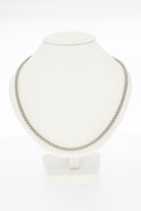 Popcorn Kette 750 Wei&szlig;gold - 46 cm