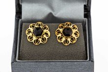 Granat 585 Gold Ohrstecker - 13,6 mm