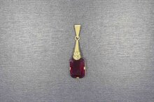 Vintage Rubin Anh&auml;nger 585 Gold - 3,4 cm
