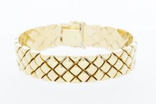 Breites 14 Karat Retro Gold Armband - 20,1 cm