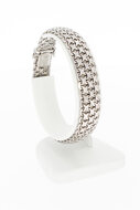 Retro Armband 585 Wei&szlig;gold - 19 cm