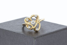 14 Karat Gold Damenring mit Diamanten - 17,6 mm