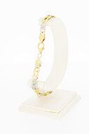 Bicolor 14 Karat  Falkenaugen Goldarmband - 23,4 cm