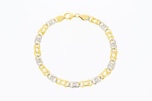 Bicolor 14 Karat  Falkenaugen Goldarmband - 23,4 cm