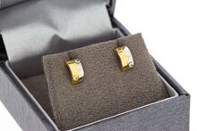 Bicolor Damen Ohrstecker 14 Karat Gold