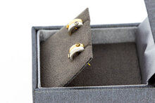 Bicolor Damen Ohrstecker 14 Karat Gold