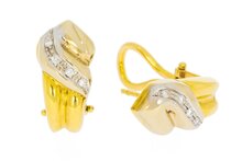 Diamant Ohrclips Damen 18 Karat Gold 
