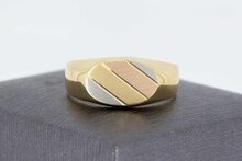 18 Karat tricolor goldene Statementring - 20,6 mm