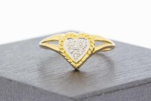 750 Gold Herzring mit Diamant - 17,1 mm