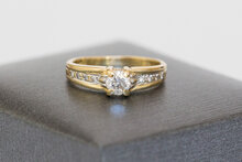 Bicolor 750 Gold Ring mit Diamant - 15.6