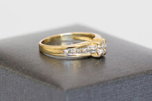 Bicolor 750 Gold Ring mit Diamant - 15.6